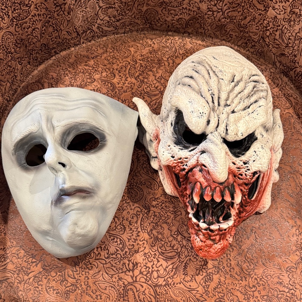 2 Scary Creepy Latex Halloween Masks